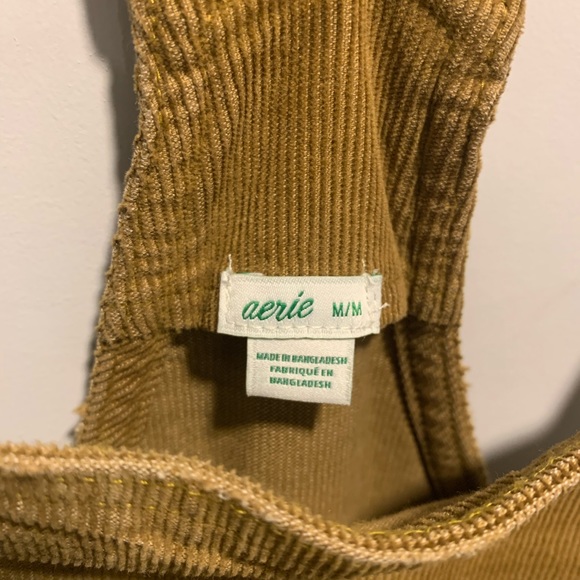 Aerie Corduroy Tan Overalls Size Medium - Picture 2 of 6